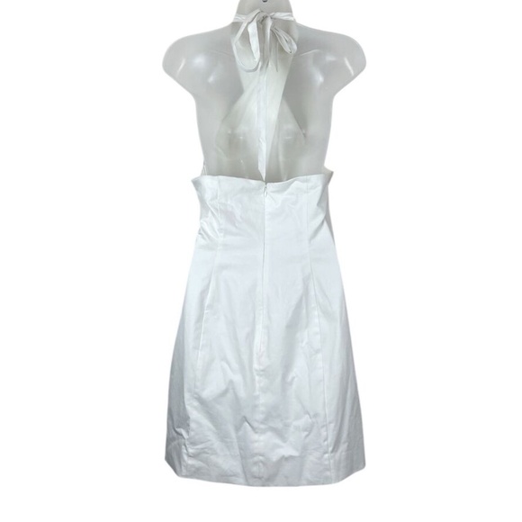 STAUD Haven Halter Neck Dress Ivory Pockets Stretch - Picture 5 of 10